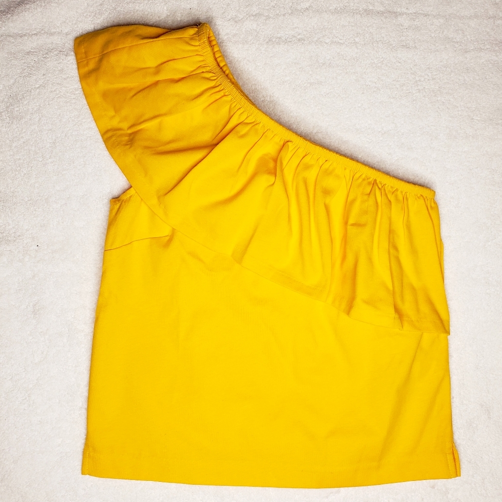 J CREW One Shoulder Ruffle Top Size … - Picture 2 of 4